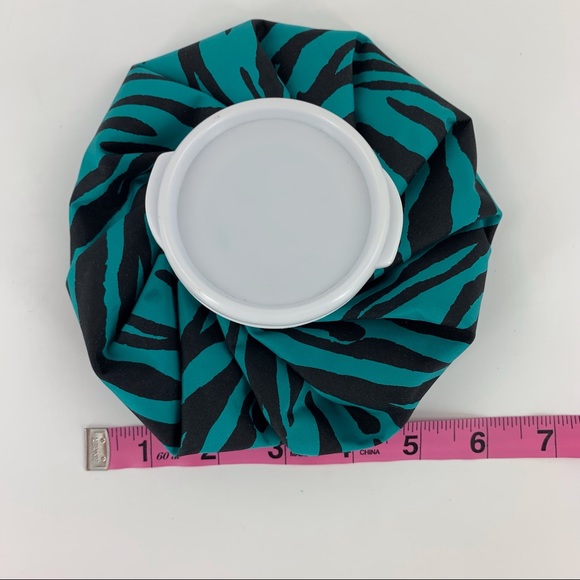Teal and Black Zebra Striped 6” Reusable Ice Bag - Picture 5 of 10